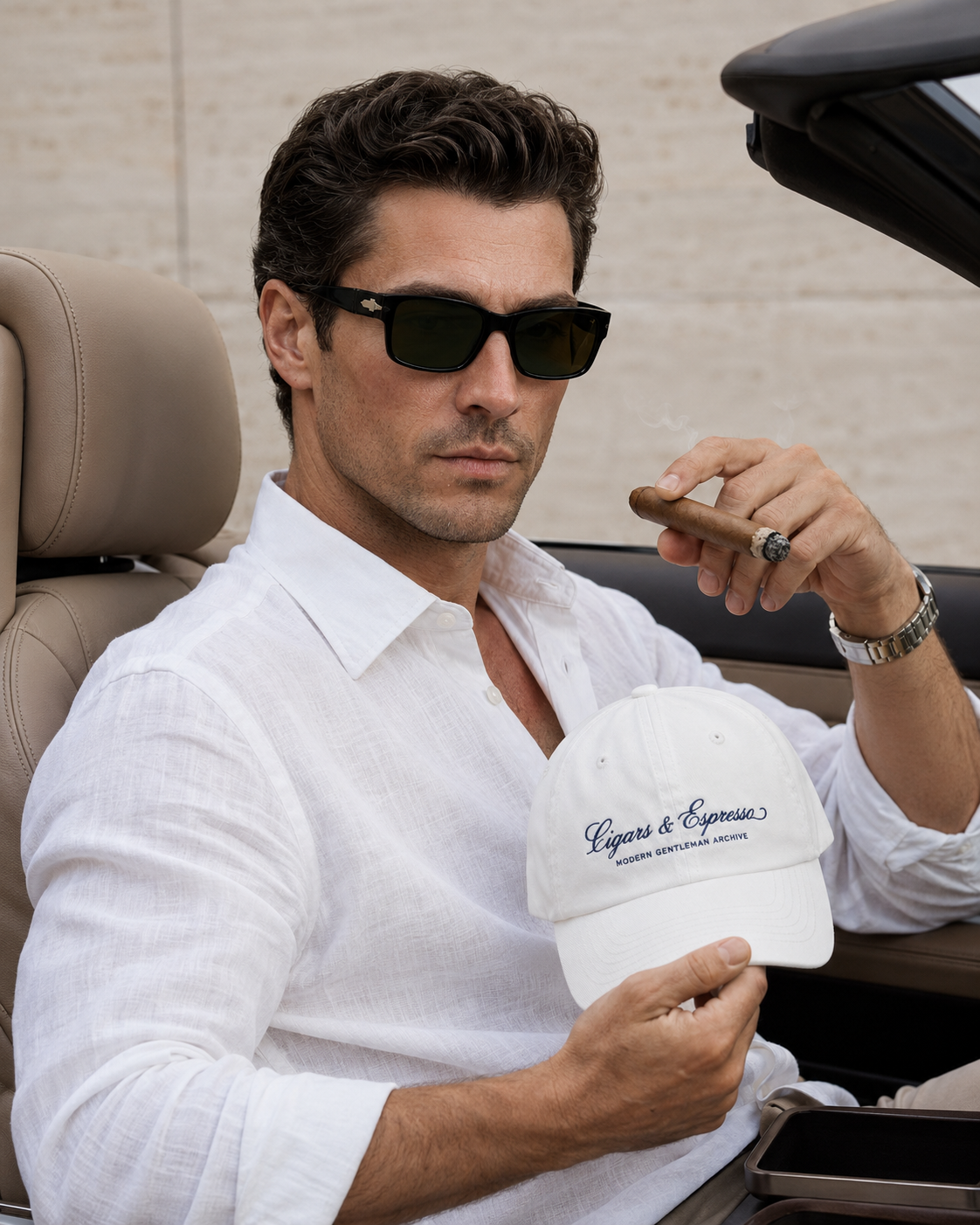 The Cigars & Espresso Club Cap — White